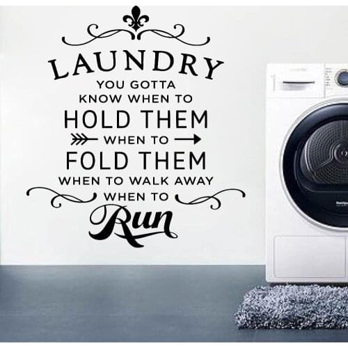 Laundry Room Quotes Indoor Wall Sticker Vinyl Laundry Logo Words Art Wall Stickers Removable Home Decoration Accessories Z116