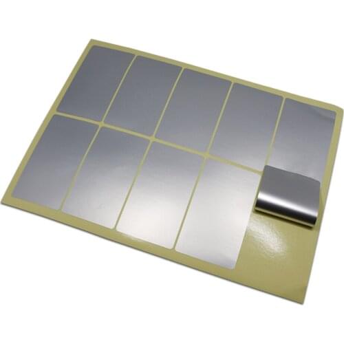 Self Adhesive Thermal Transfer Waterproof Silver PET Label Stickers Blank Tearproof Oilproof Bar Code Printing Labels Retail