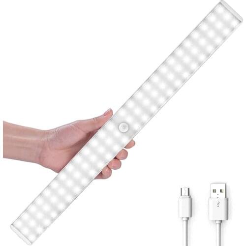Super bright 88 LED Cabinet Light Dimmable USB Rechargeable Motion Sensor Closet Night Light For Kitchen Wardrobe Wall Lamp