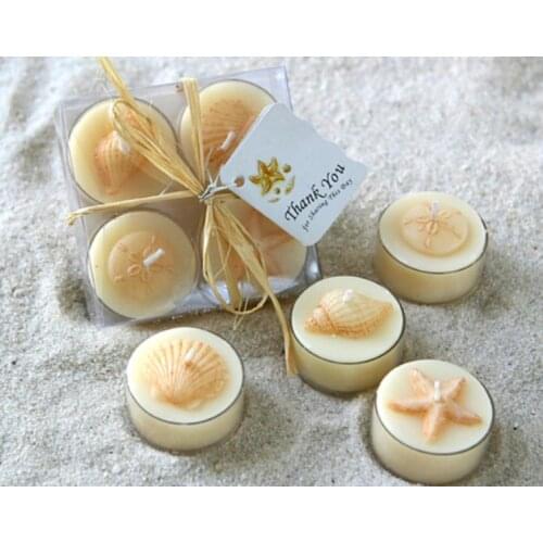 Wedding party decoration favors - wedding candle Seaside Tea Light Candle party gift for guests 100sets/lot SN1065