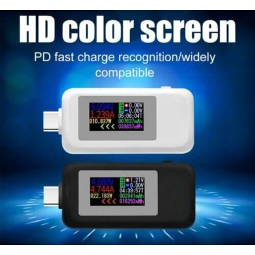 USB Type-C Power Tester Color Display Voltage Current USB-C Meter 5A 4-30V High Accuracy Voltmeter Ammeter Measuring Tools