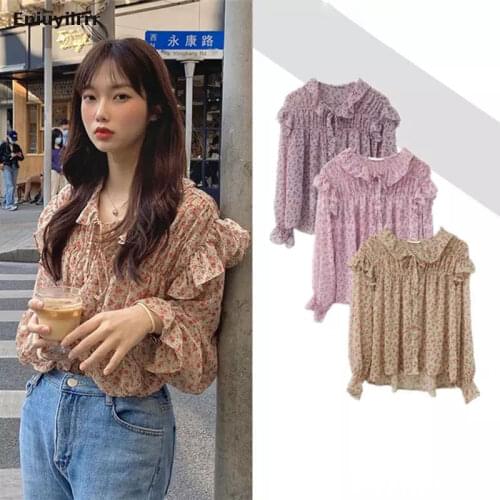 Vintage Retro Vintage Female Tops Fall Autumn Women Blouses Femme Blusas Korean Chic Fashion Japanese Girls Cute Button Shirts