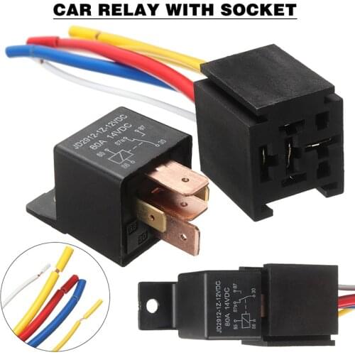 1PC Waterproof 12V 80A 5Pin DC AMP SPDT Car Relay + Practical Socket Car Starter Automotive Relay Universal Mayitr