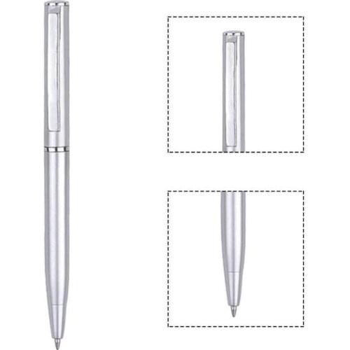 10cm Light Silver Ballpoint Pen Stationery Rotating Twisting Pen Mini Short Style Plastic Rotary School Supplies