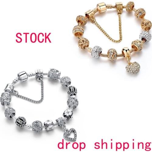 YADA ( dropshipping ) Stock new heart Bracelets&Bangles For Women Chain Bracelets Charm Crystal Jewelry Trendy Bracelet ST200028