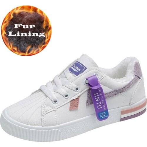 2020 Winter New Short Plush Womens Shoes Fashion Lace-up Low-heeled Sneakers Round Head Flat Bottom Comfortable Casual Shoes