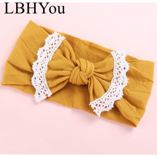 1pc Girls Wide Nylon Headbands,Fashion Lace Flowers Turban Headwraps,Kids Girls Soft Elastic Nylon Head Bands Hair Accessories