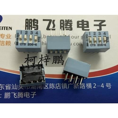 1PCS Original American CTS 206-4ST dial code switch 4-bit straight plug 2.54 pitch key type flat dial code
