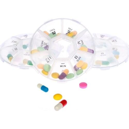 1 PCS Travel Pill Box For Tablets 7 Days Storage Case Organizer For Vitamins Mini Medicine Pill Container Weekly Easy To Carry