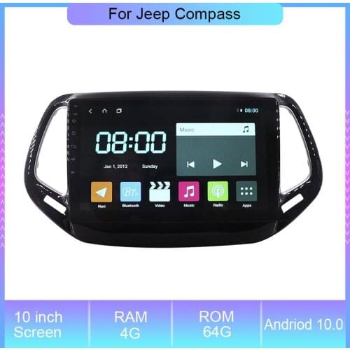 10'' Andriod 10 Car Radio DVD Player For Jeep Compass With Carplay Stereo GPS Navigation Multimedia Headunit Player