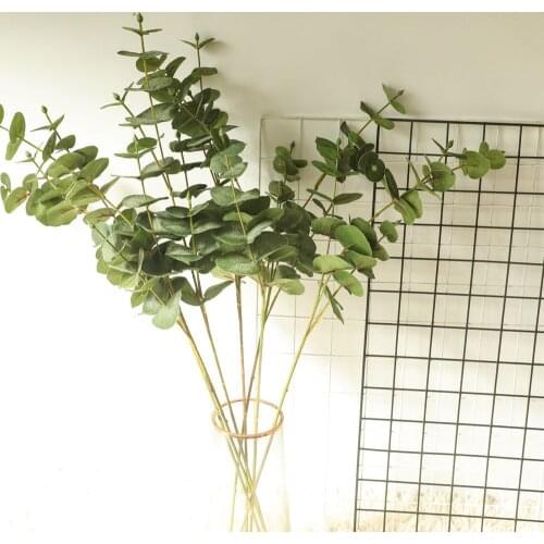 10Pcs Simulation 3Forks Eucalyptus Leaf Decor Wedding Flower Arrangement Home Decoration Accessories Fake Greenery Plants Leaves