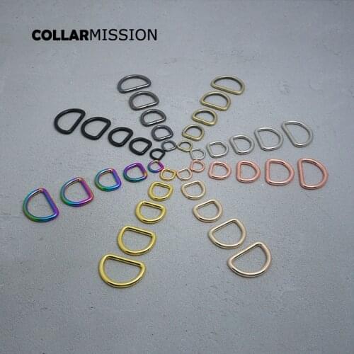 10pcs/lot Non-welded nickel plated hardware D ring for garment luggage backpack cat dog collar accessory 8 Colours 10 to 30mm
