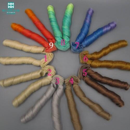 15 cm x 100 cm doll wig fits 1/3 1/4 1/6 BJD doll DIY hair brown linen coffee black brown natural Two screws curly hair