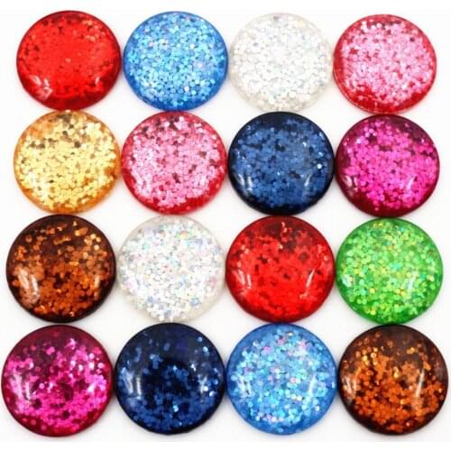 16mm 20pcs/Lot Mix AB Colors Style Flat back Resin Cabochons Fit 16mm Cameo Base Cabochons-G6-43