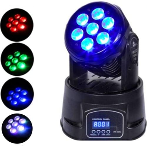 2pcs/lot LED Moving Head Light/RGBW Beam 7x12W Mini Wash Moving Head Lights/Disco KTV Home Party Show DMX512 LED Spot Lighting