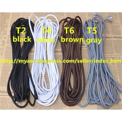 20m / a lot eters black and white 2core 0.75mm2 Textile Electrical Wire Color Braided Wire Fabric Covered Electrical Power Cord