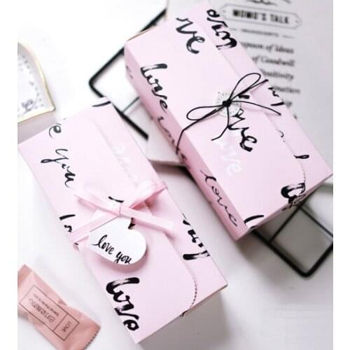 20x9x6.5cm Pink Love Valentines Day Packaging Box Gift Boxes Paper Cover Boxes Cake/Candy Wedding Favour Boxes 100pcs/lot