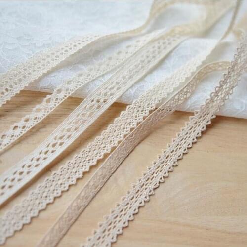 5 Meters Wholesale Diy Handmade Patchwork Beige Cotton Material Cotton Lace Trim Garment Lace Material Lace Ribbon