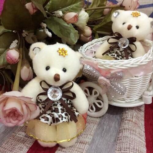 50PCS/LOT Kawaii Small Teddy Bears Stuffed Plush Leopa Toy Teddy-Bear Mini Bear Ted Bears Plush For Child Toys Kids Gifts DWJ112