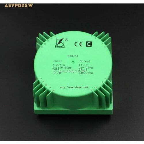 50VA Green Square 50W Sealed toroidal transformers M50-06 Output voltage AC dual 24V(2*24V)