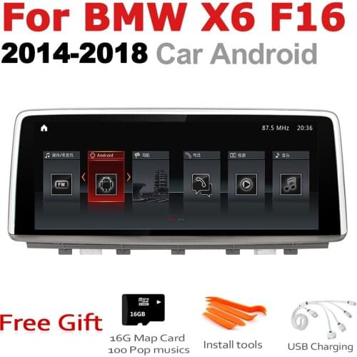 Car Radio 2 din GPS Android Navigation For BMW X6 F16 2014~2018 NBT AUX Stereo multimedia touch screen original style