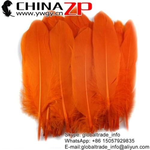CHINAZP Factory Retail and Wholesale 200pieces/lot Top Quality Dyed Orange Goose Satinettes Loose Feathers