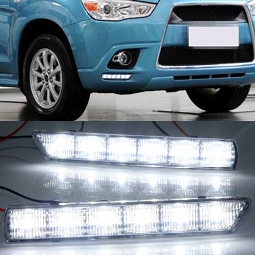 CSCSNL 1 Pair LED DRL Daytime Running Lights Daylight Waterproof Fog Head Lamp For Mitsubishi ASX 2010 2011 2012