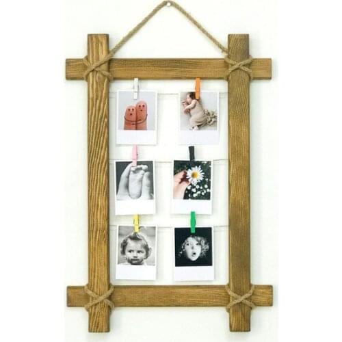 Modern Wood Latch Drawstring Decorative Photo frame Walnut 35x50 cm фоторамка коллаж Photo frame