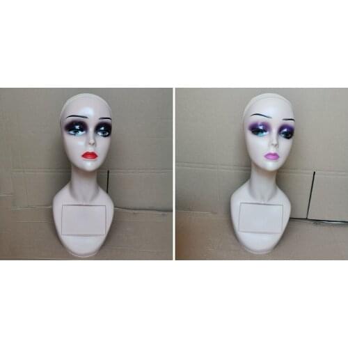 2Pcs Bald 14" Mannequin Head Female for Display Wigs Hats Styling Training