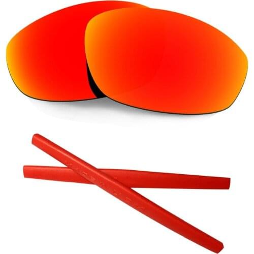 HKUCO For Whisker Red Polarized Replacement Lenses And Red Earsocks Rubber Kit Combined sale