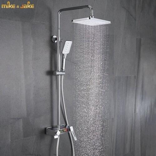 Chrome brass shower mixer black bath shower rainfall rose shower mixer set tap bath hot and cold shower mixer