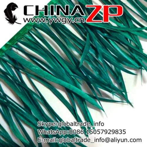 Gold Manufacturer CHINAZP Factor 10yards/lot Fantastic DIY Decoration Dyed Peacock Blue Goose Biots Feathers Trim
