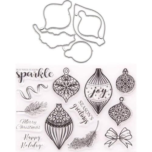 KLJUYP Christmas Pendant Transparent Clear Silicone Stamp Cutting Dies Set for DIY scrapbooking/photo album Decorative