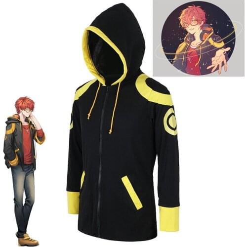 Anime Mystic Messenger 707 Saeyoung Luciel Choi Cosplay Costume Sweatshirt Hooded Jacket Sweater Hoodies Sportswear Coat Top