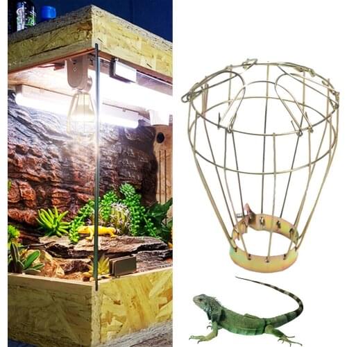 Turtle Breeding Box Ceramic Heating Lamp Bulb Anti-scalding Protective Lampshade Reptile Pet Heating Lamp Iron Safety Net Cover