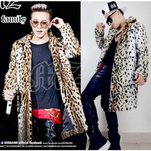 Leopard faux mink fur leather jacket mens warm fur leather coat men loose jackets winter autumn thicken fashion