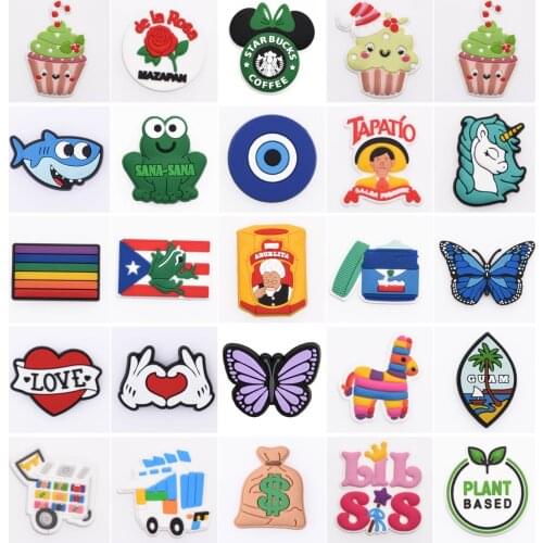 Single Sale Cartoon Watermelon Croc Charms Accessories PVC Shoe Decoration for Kids Gifts