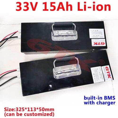 GTK 33V 15Ah lithium battery 9S 33v 18650 li-ion battery pack 500w 900W e bike battery for electric bike scooter+ 2A Charger