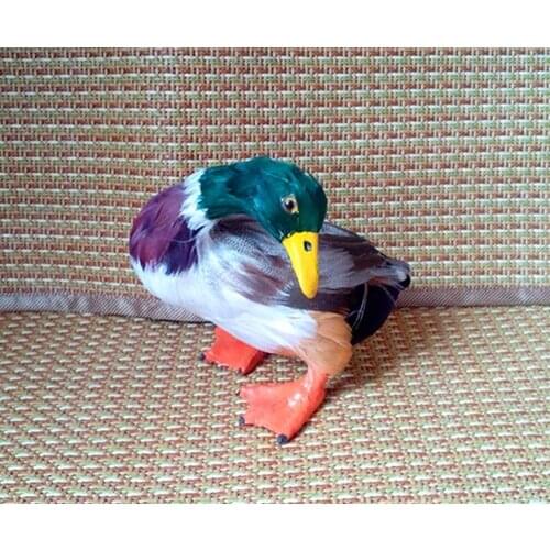 Cute creative simulation duck toy resin&fur colourful duck model gift about 14x12.5cm 1910
