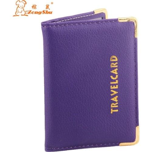 ZONGSHU Pu Leather Credit Card Cover Bank Case Credit Card Holder Hot Sale Id Card Holder Travel Card Package (Customize Accept