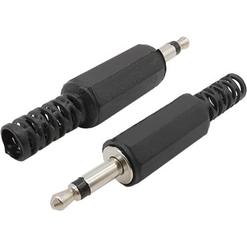 Solder Type 3.5mm Male Mono Plug Jack Single Channel DIY Audio 3.5 mm Headphone Cable Extension Connector Adapter 20/10/5/2Pcs