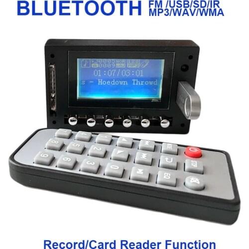 DIY Bluetooth MP3 Module HIFI Lossless Music Player Decorder Board Audio Players SD Card USB Record WAV Mini FM Radio Kit