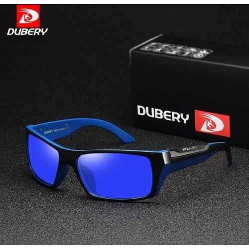 DUBERY Polarized Sunglasses driving Sport Sun Glasses men Square Personality Color Mirror Luxury Brand Design Oculos UV400 186