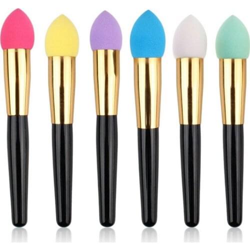 Professianal long black plastic handle liquid BB foundation makeup sponge in make up brushes