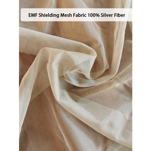 100% Silver fiber mesh mosquito net fabric 45# shielding 40-50 DB EMF Protection Shielding Anti Radiation Conductive Fabric