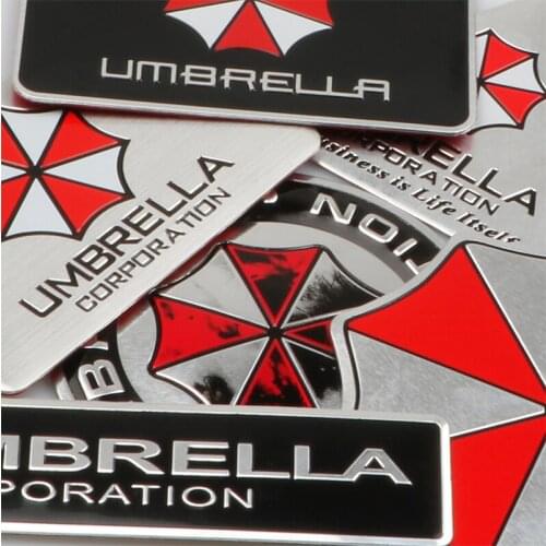 Car Styling 3D Aluminum Alloy Umbrella Corporation Badge Stickers Auto Trunk Fender Emblem Decals Body Decorations Accessories