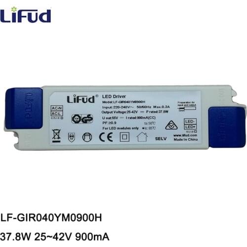 Lifud LED Driver 23-38W 900mA DC 25-42V AC220-240V LF-GIR040YM0900H Transformer LED Driver Panel for Class II LED Luminaire