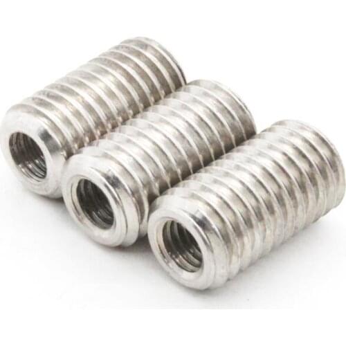 2pcs M8 M10 M12 M14 M16 external thread conversion screws M4/M5/M6/M8/M10 internal thread nut through hole stainless 10mm-25mm L