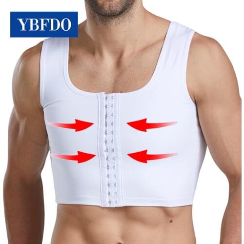 YBFDO Men Waist Cincher Compression Abdomen Vest Control Belly Chest Bandage Tight-fitting Corset Breasted Tummy Support Belt