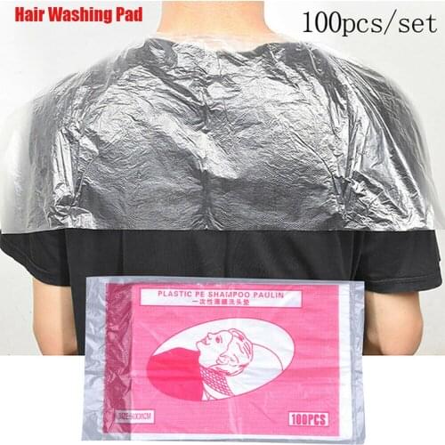 100pc beauty salon disposable shampoo pad shampoo waterproof film flush pad hair dye oil baked disposable head pad hair cut cape